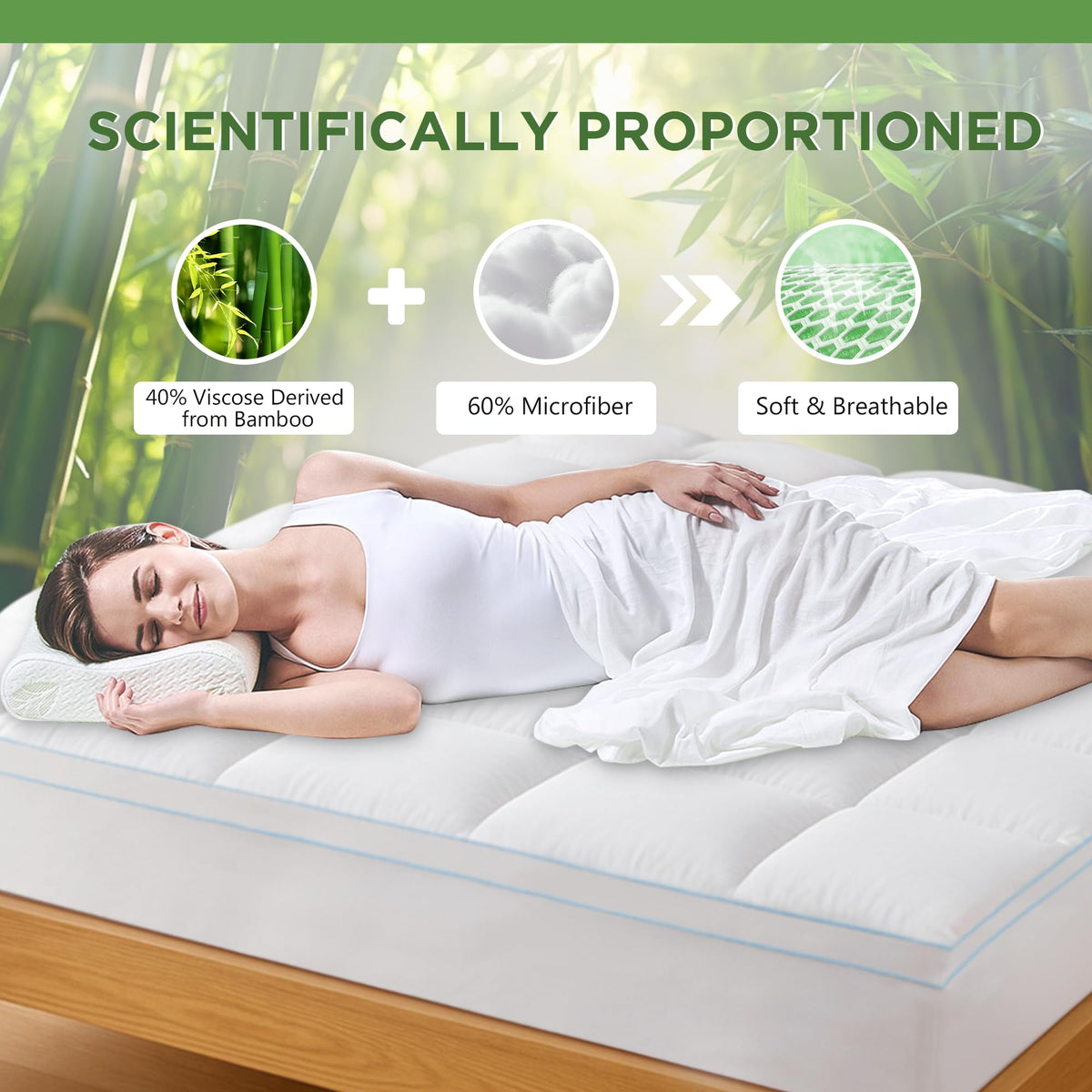 LINENLINK Bamboo Mattress Topper 10cm Luxury Hotel Style Comfort