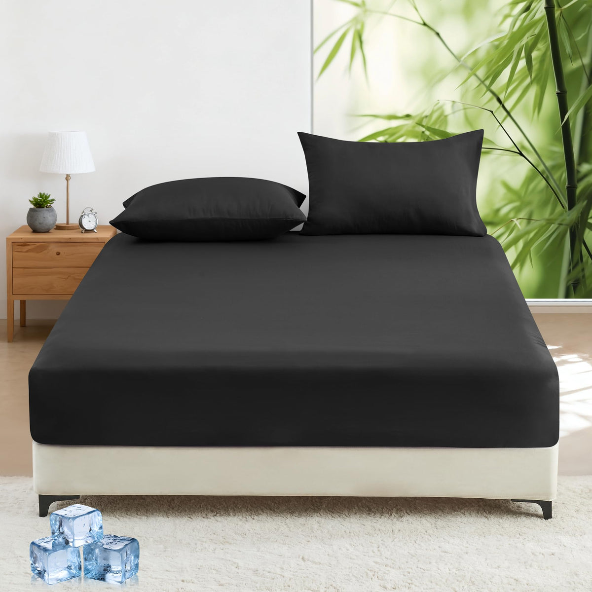 LINENLINK 2000TC Bamboo Fitted Sheet for Hot Sleepers