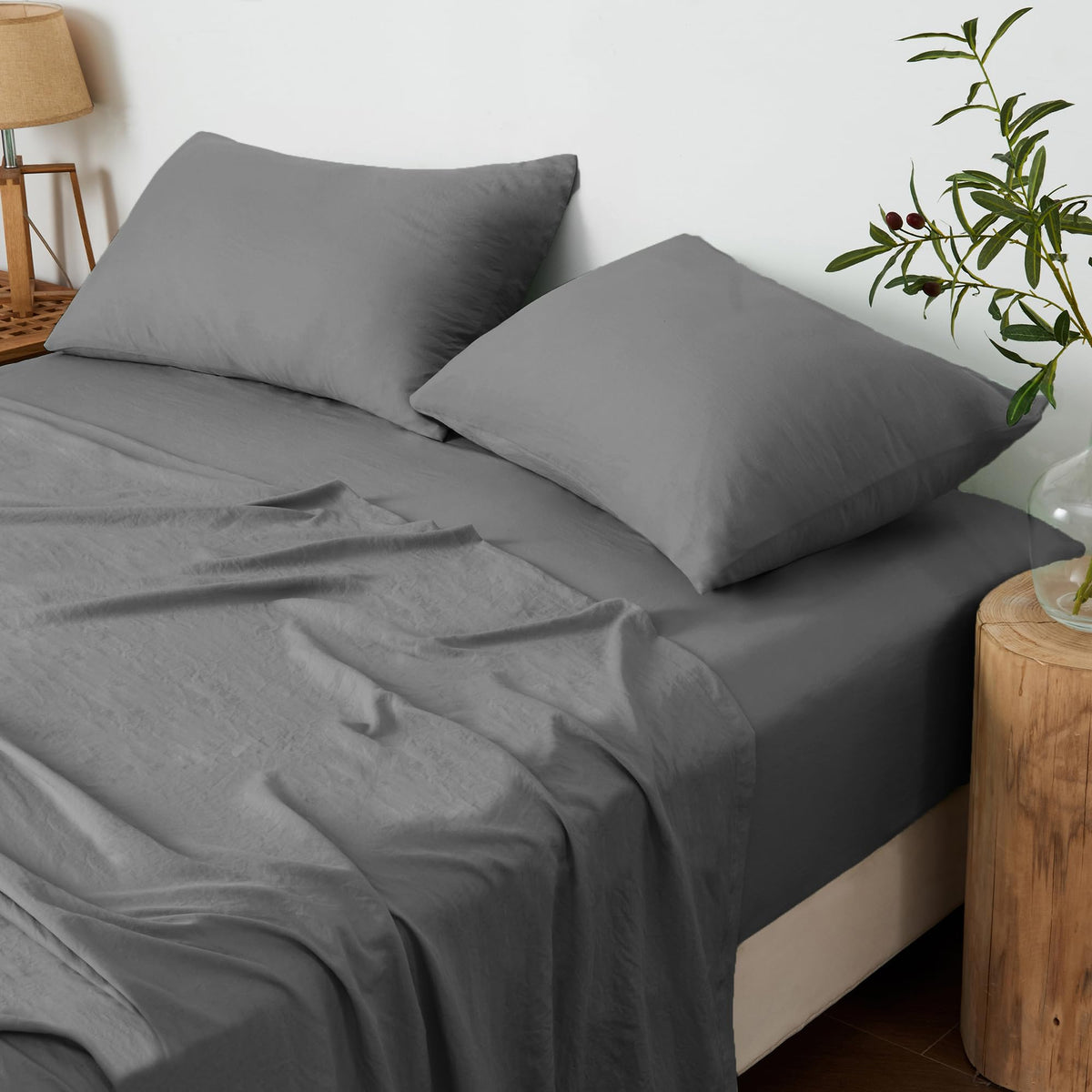 LINENLINK Vintage Washed Bed Sheet Set