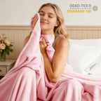 LINENLINK 300GSM Fleece Blanket, Super Soft and Warm Flannel for Bed, Sofa, Couch, Travel or Gift