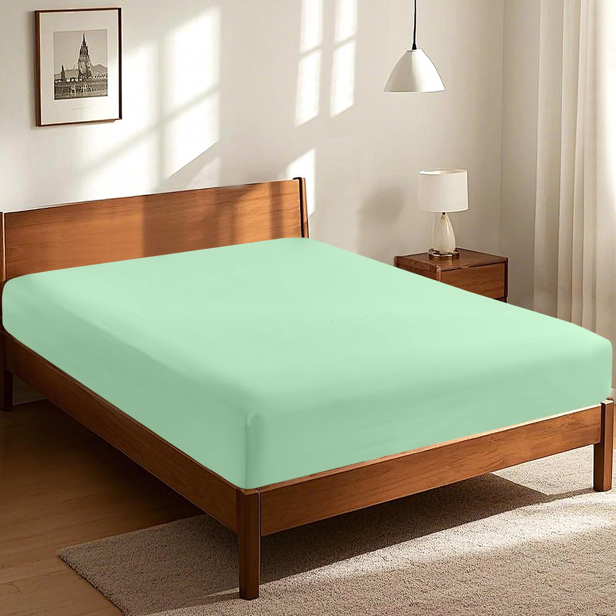 LINENLINK Fitted Sheet – 100% Vintage Washed Cotton - Naturally Soft & Breathable, 40cm Deep Pocket