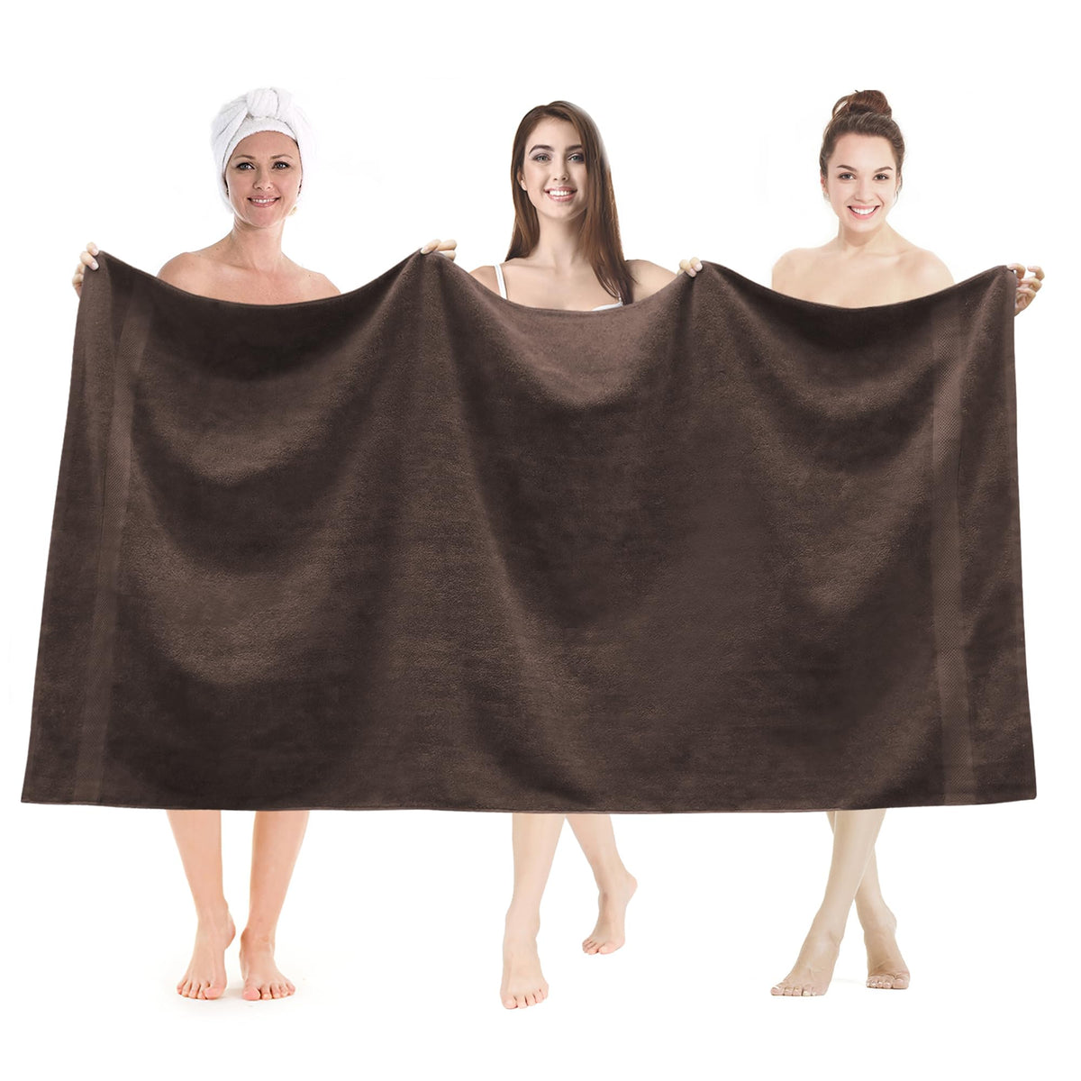 LINENLINK 100% Cotton Extra Large Bath Sheets, 2 Pack