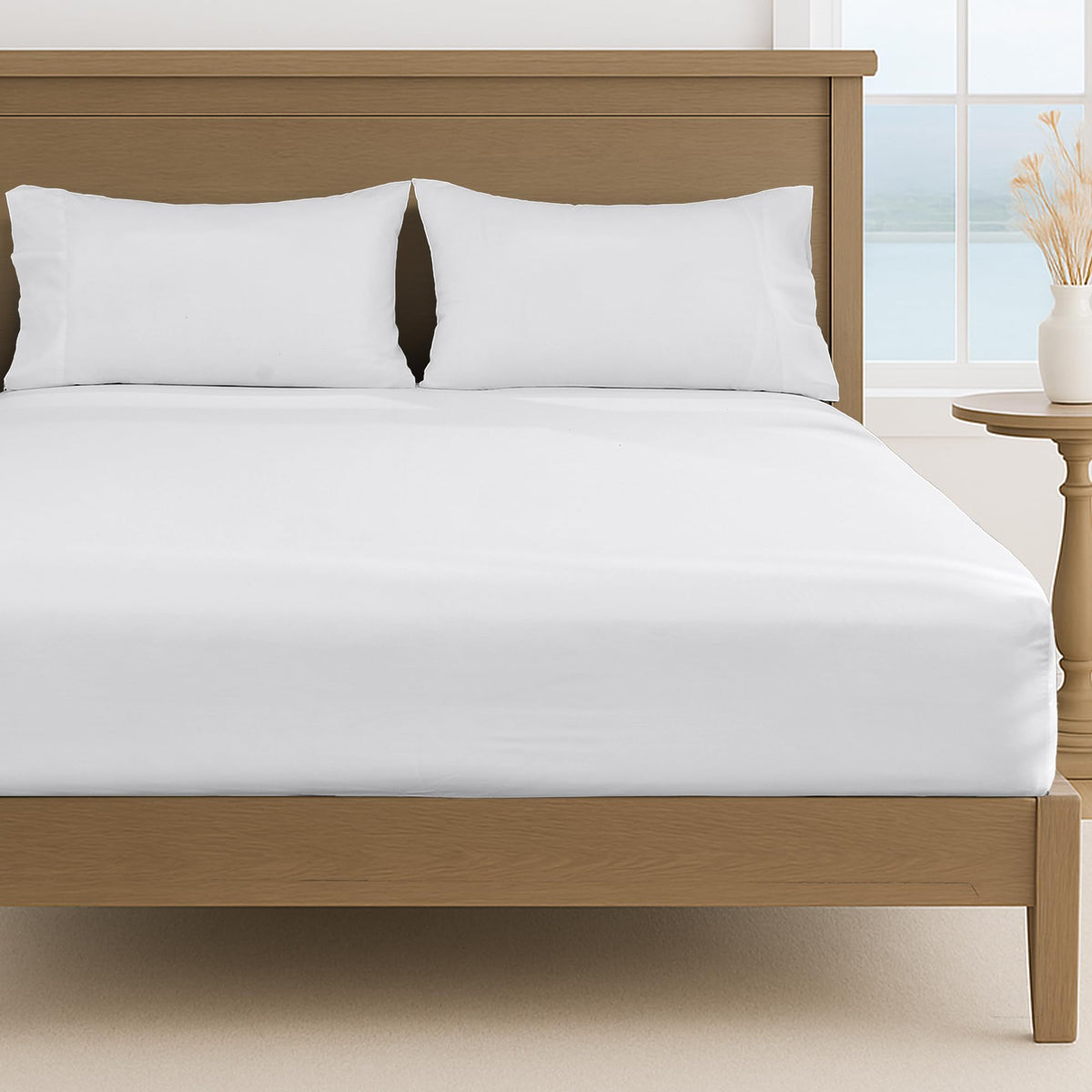 LINENLINK 1800TC Microfibre Fitted Sheet & 2 Pillowcases