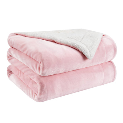 LINENLINK Sherpa Fleece Blanket for Bed, Thick & Warm Cozy Blanket for Winter,Fluffy Plush Warm Comforter