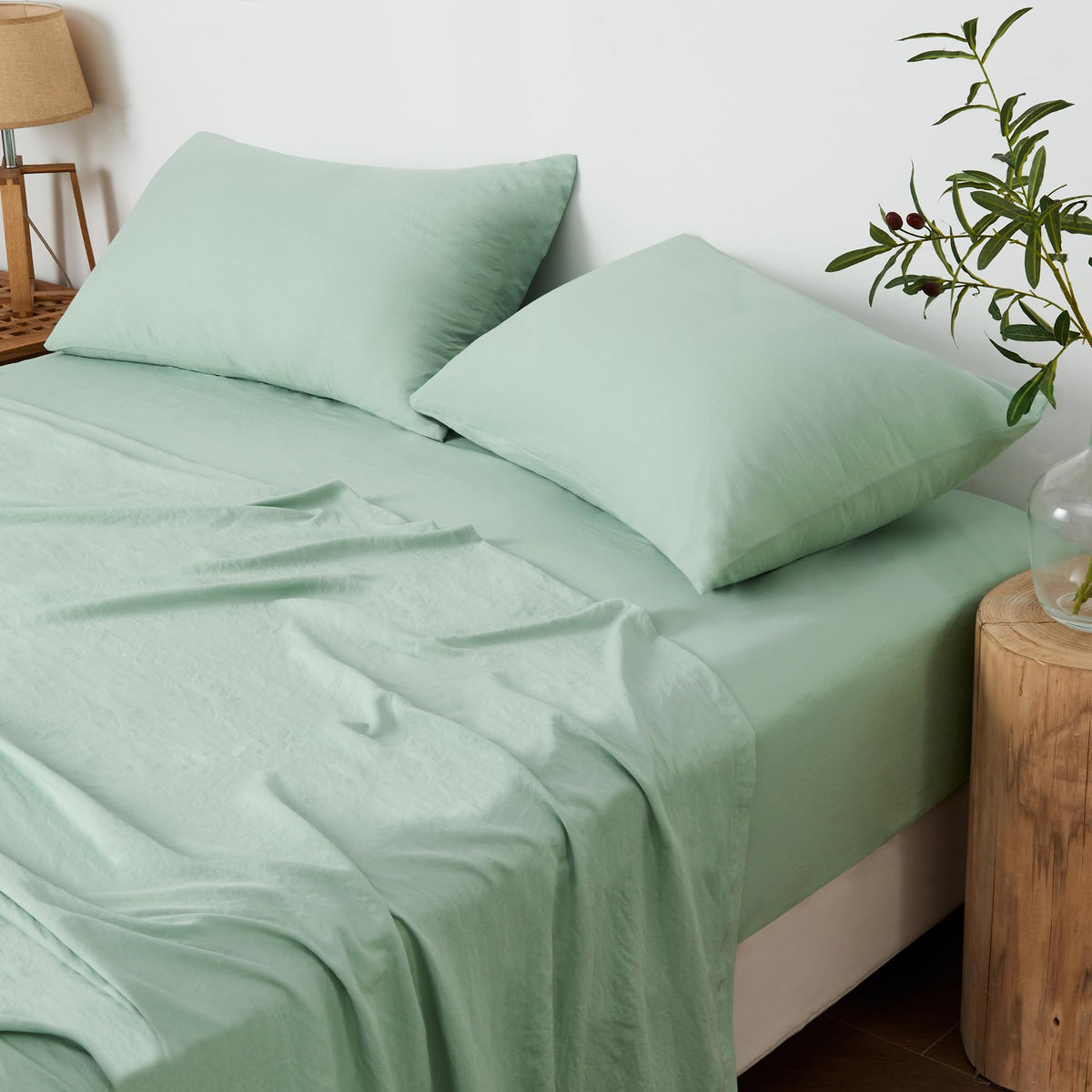 LINENLINK Vintage Washed Bed Sheet Set
