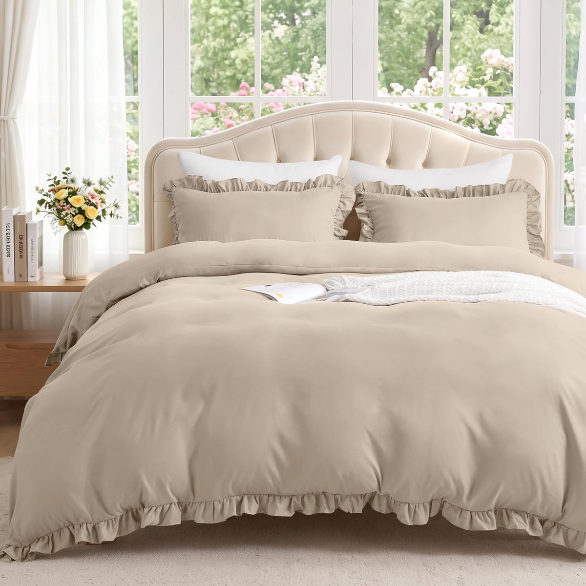 LINENLINK Romantic Ruffle Microfibre Quilt Cover Set