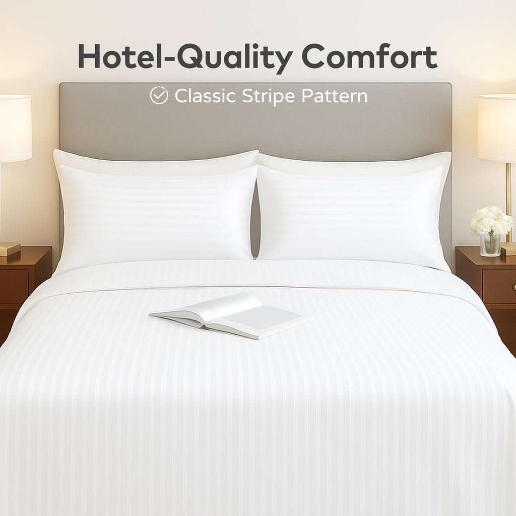 LINENLINK Hotel-Quality Stripe Quilt Cover Set