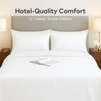 LINENLINK Hotel-Quality Stripe Quilt Cover Set