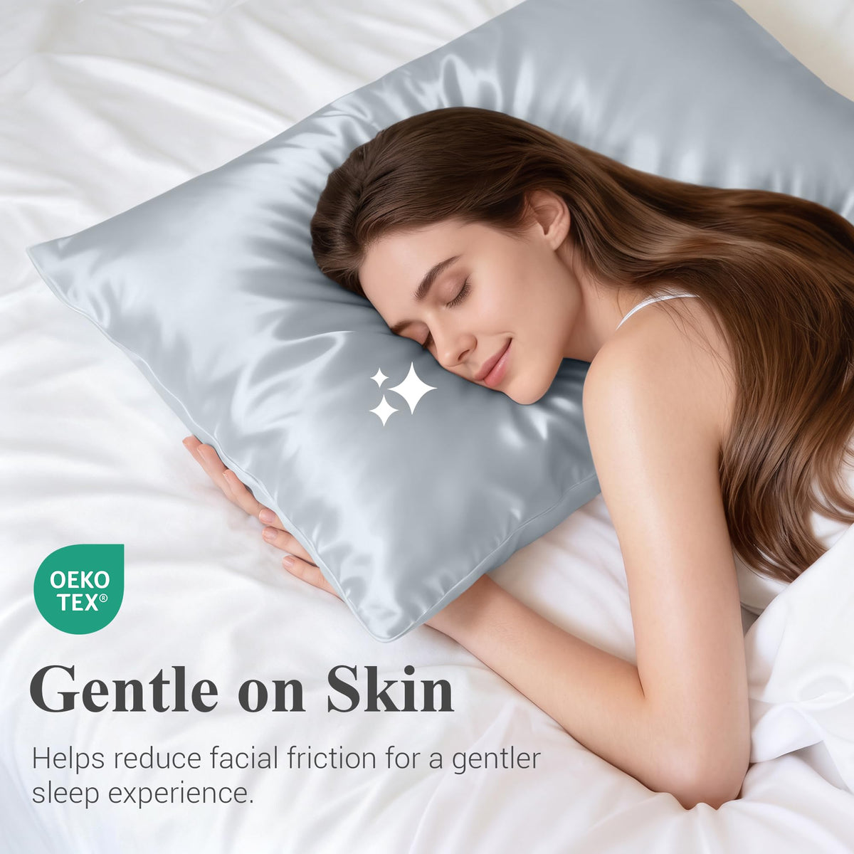 LINENLINK Faux Silk Pillowcases for Hair & Skin, 2 Pack