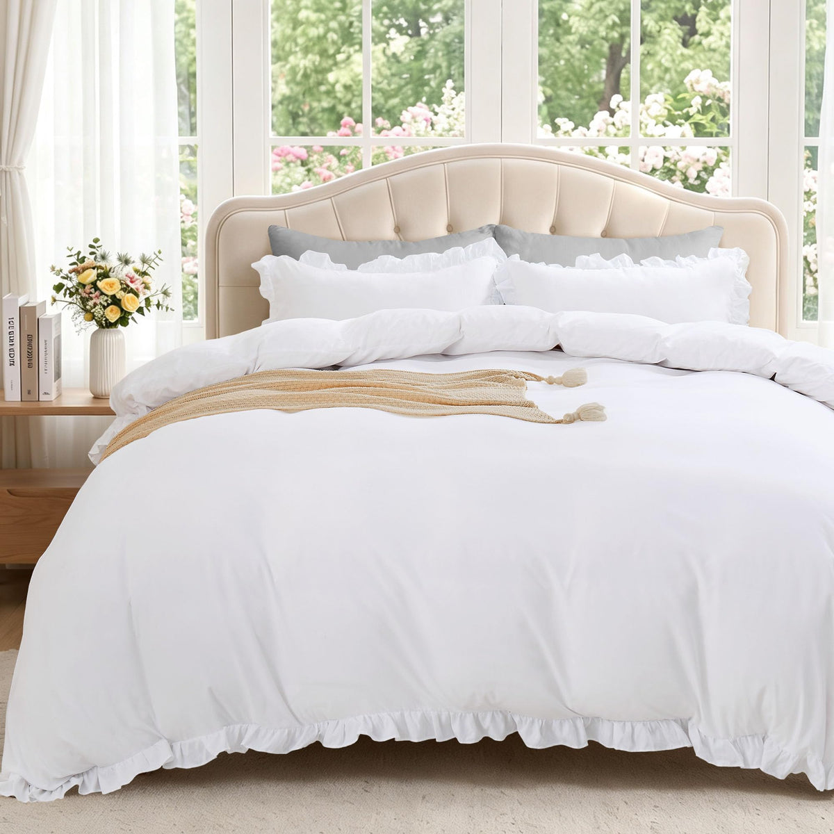 LINENLINK Romantic Ruffle Microfibre Quilt Cover Set