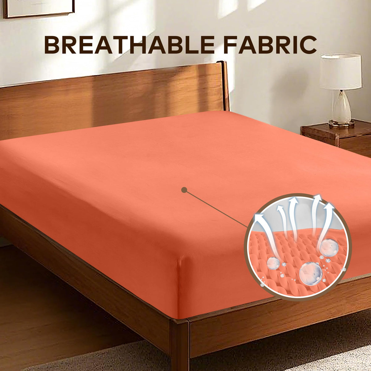LINENLINK Fitted Sheet – 100% Vintage Washed Cotton - Naturally Soft & Breathable, 40cm Deep Pocket