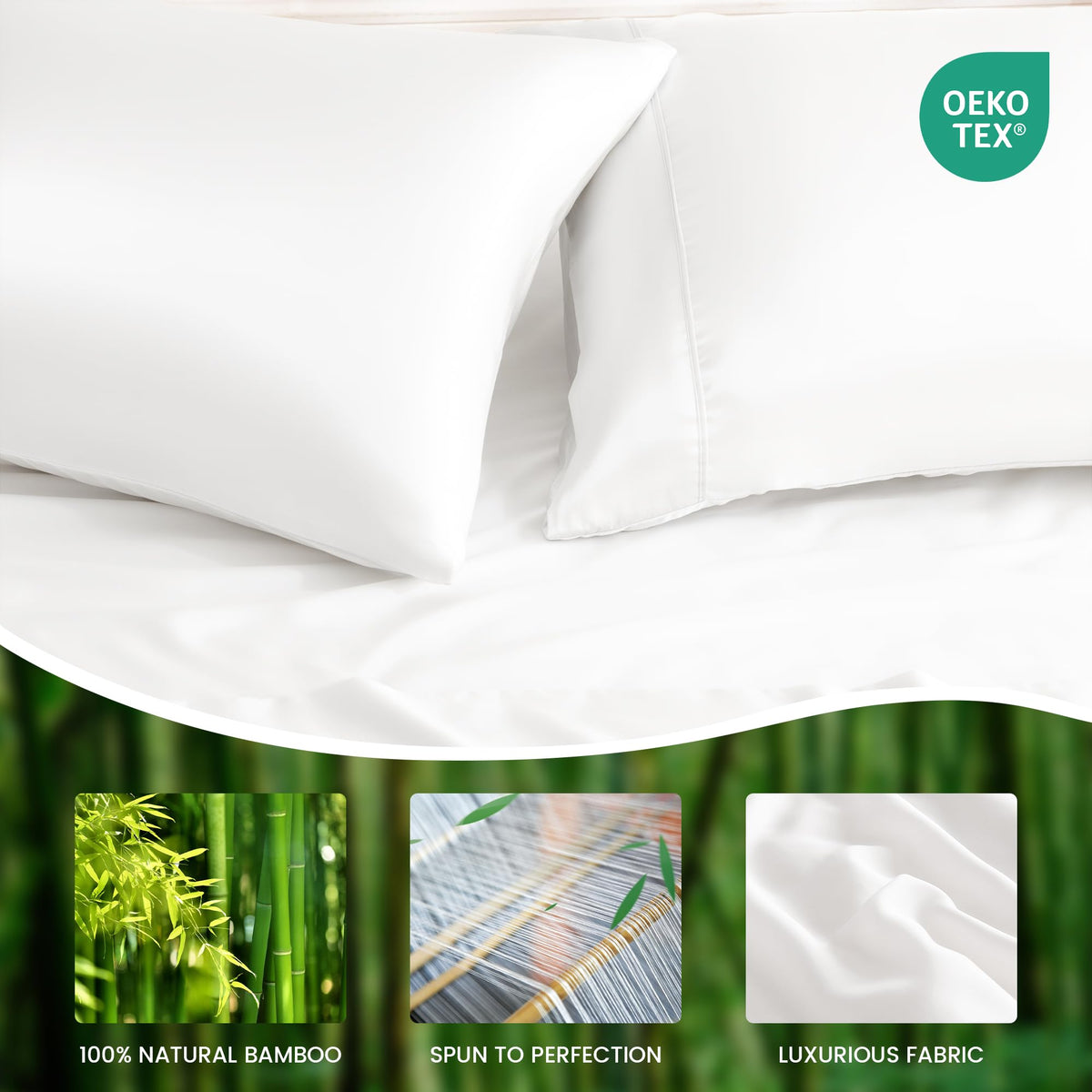 LINENLINK 100% Bamboo Sheet Set 4 Piece for Hot Sleepers