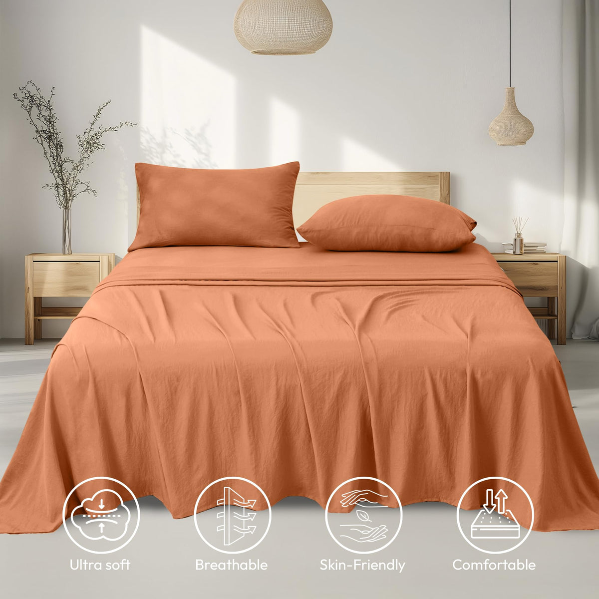 LINENLINK Vintage Washed Bed Sheet Set