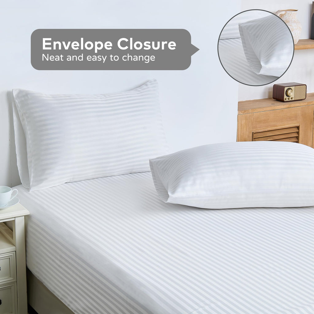 LINENLINK Hotel-Quality Stripe Quilt Cover Set