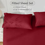 LINENLINK 1800TC Microfibre Fitted Sheet & 2 Pillowcases