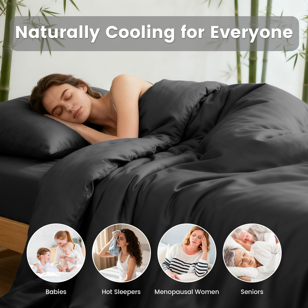 LINENLINK Cooling Bamboo Blend Quilt Cover Set