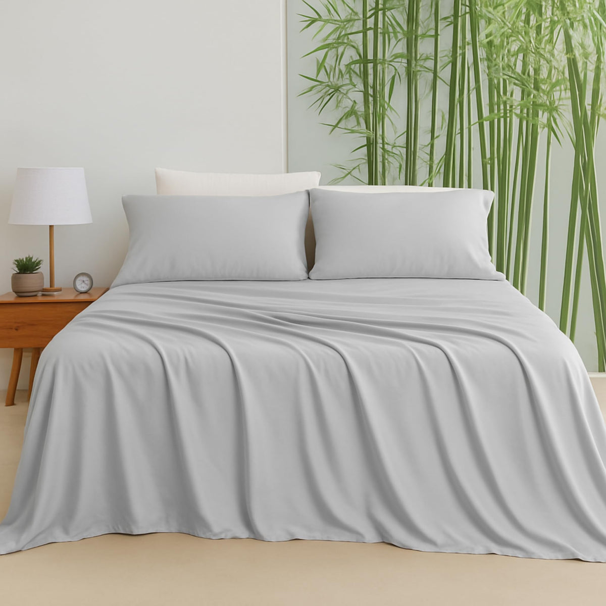 LINENLINK 100% Bamboo Sheet Set 4 Piece for Hot Sleepers