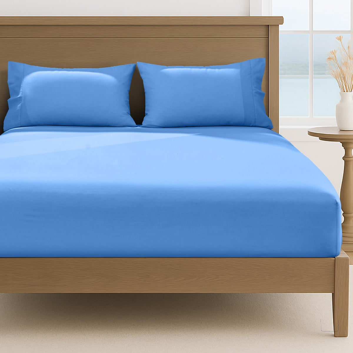 LINENLINK 1800TC Microfibre Fitted Sheet & 2 Pillowcases