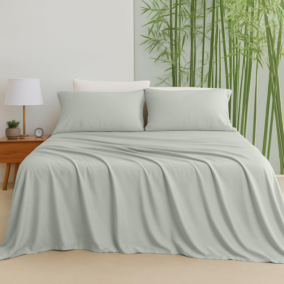 LINENLINK 100% Bamboo Sheet Set 4 Piece for Hot Sleepers