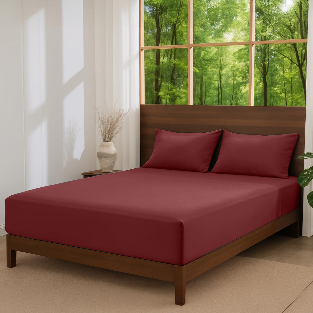 LINENLINK 1800TC Microfibre Fitted Sheet & 2 Pillowcases
