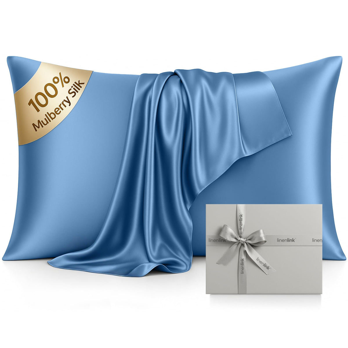LINENLINK 100% Mulberry Silk Pillowcase, 1 Pack