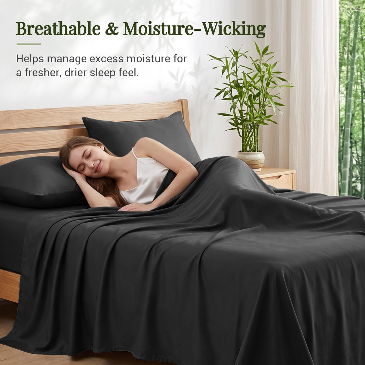 LINENLINK 2000TC Bamboo Sheet Set for Hot Sleepers