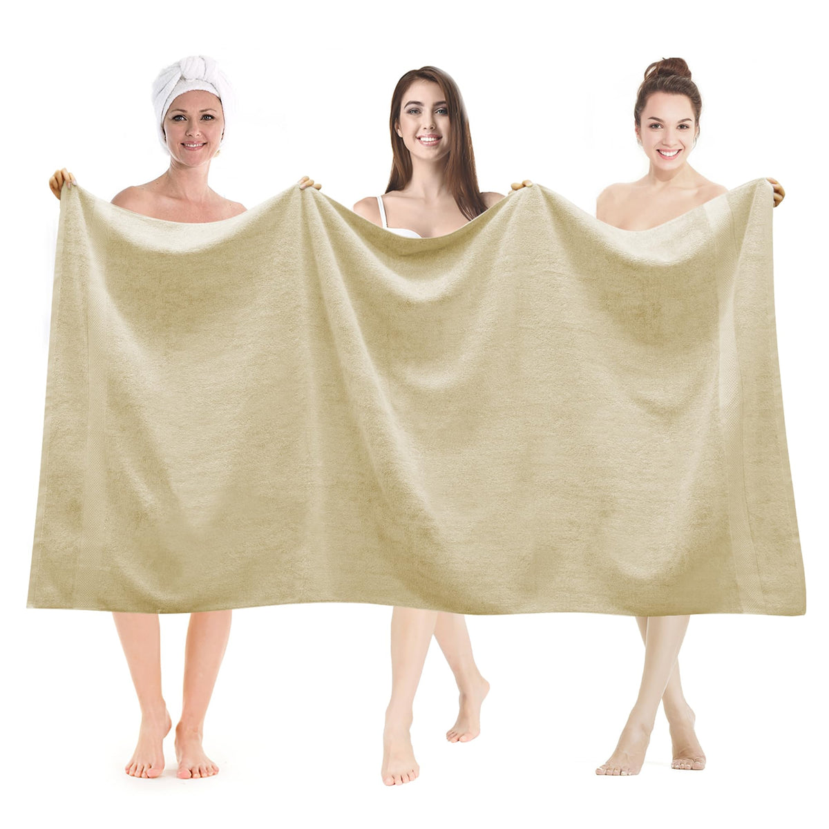 LINENLINK 100% Cotton Extra Large Bath Sheets, 2 Pack