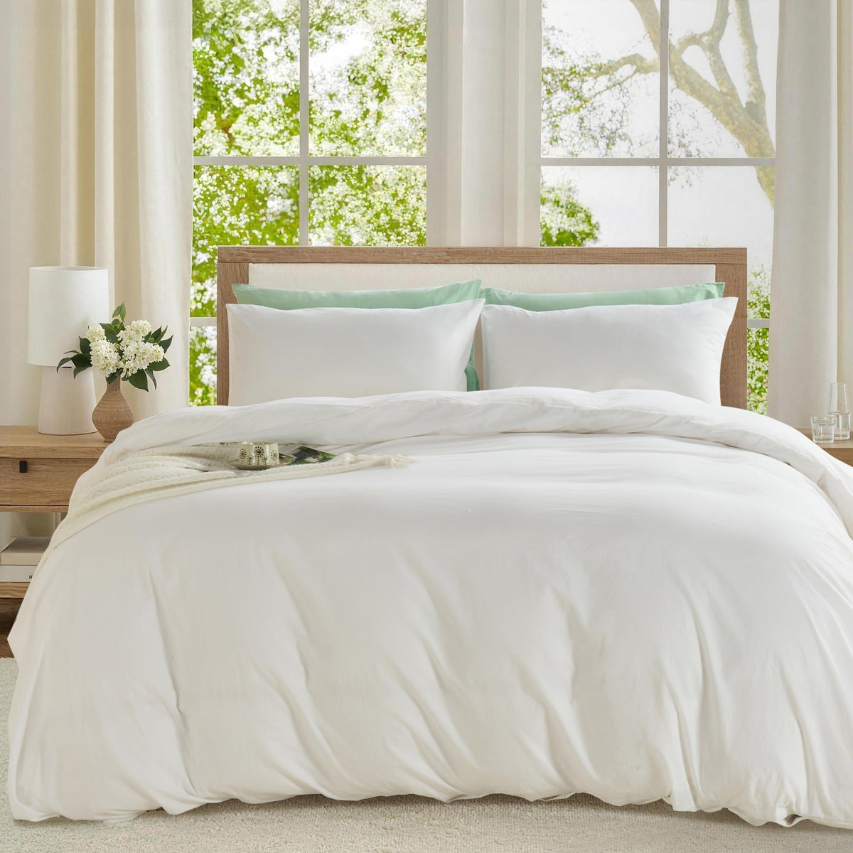 LINENLINK Stone-Washed 100% Cotton Quilt Cover Set
