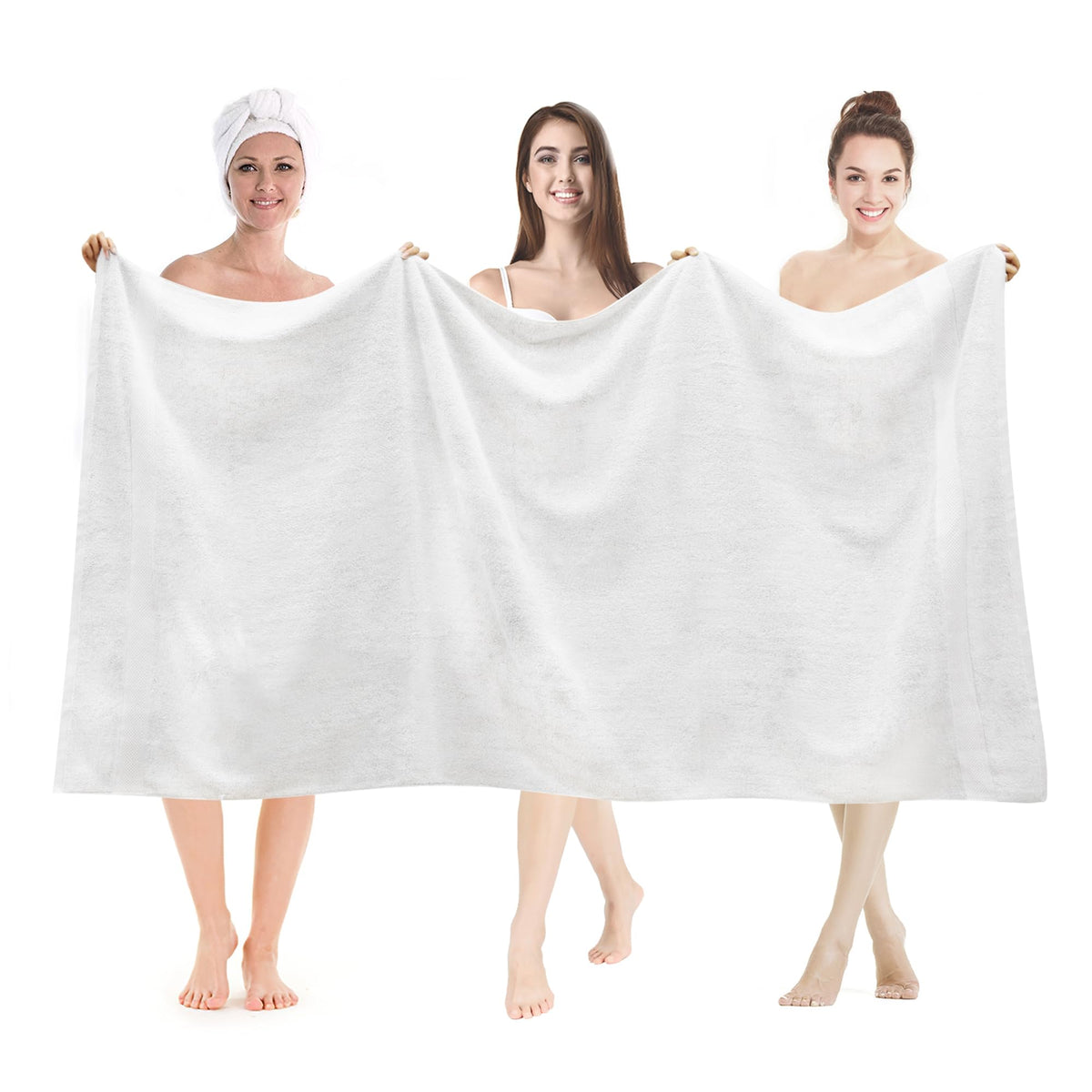 LINENLINK 100% Cotton Extra Large Bath Sheets, 2 Pack