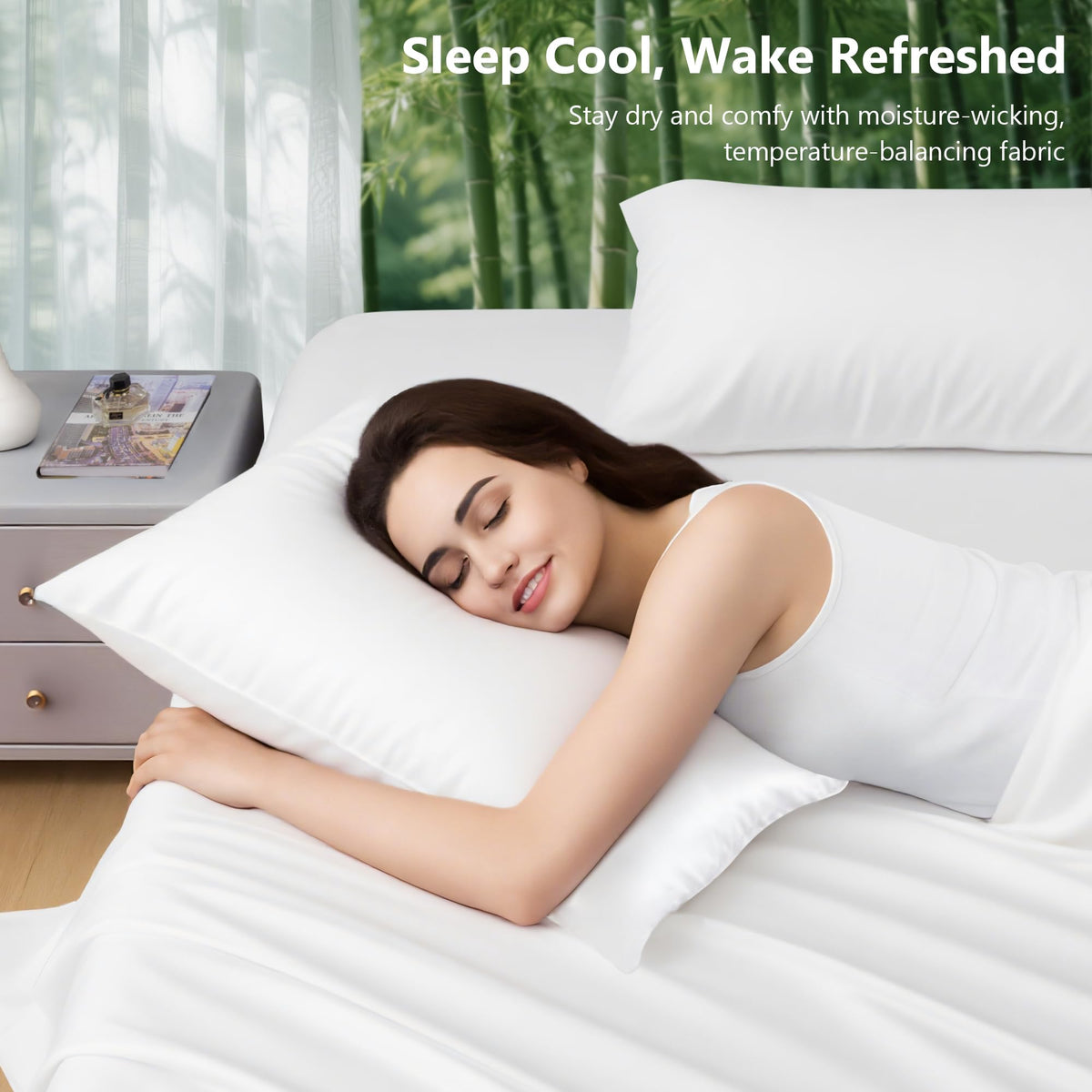 LINENLINK 100% Bamboo Sheet Set 4 Piece for Hot Sleepers