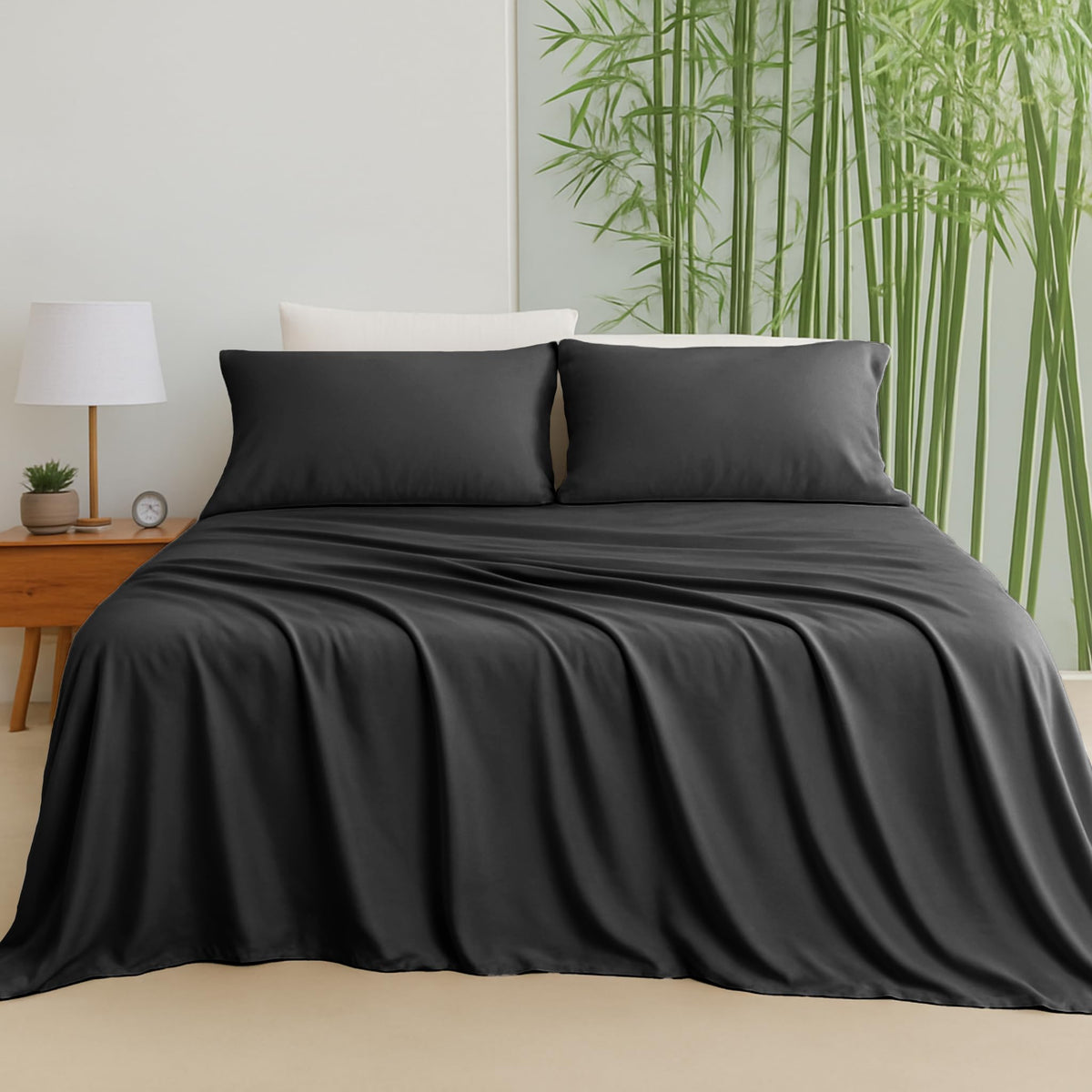 LINENLINK 100% Bamboo Sheet Set 4 Piece for Hot Sleepers