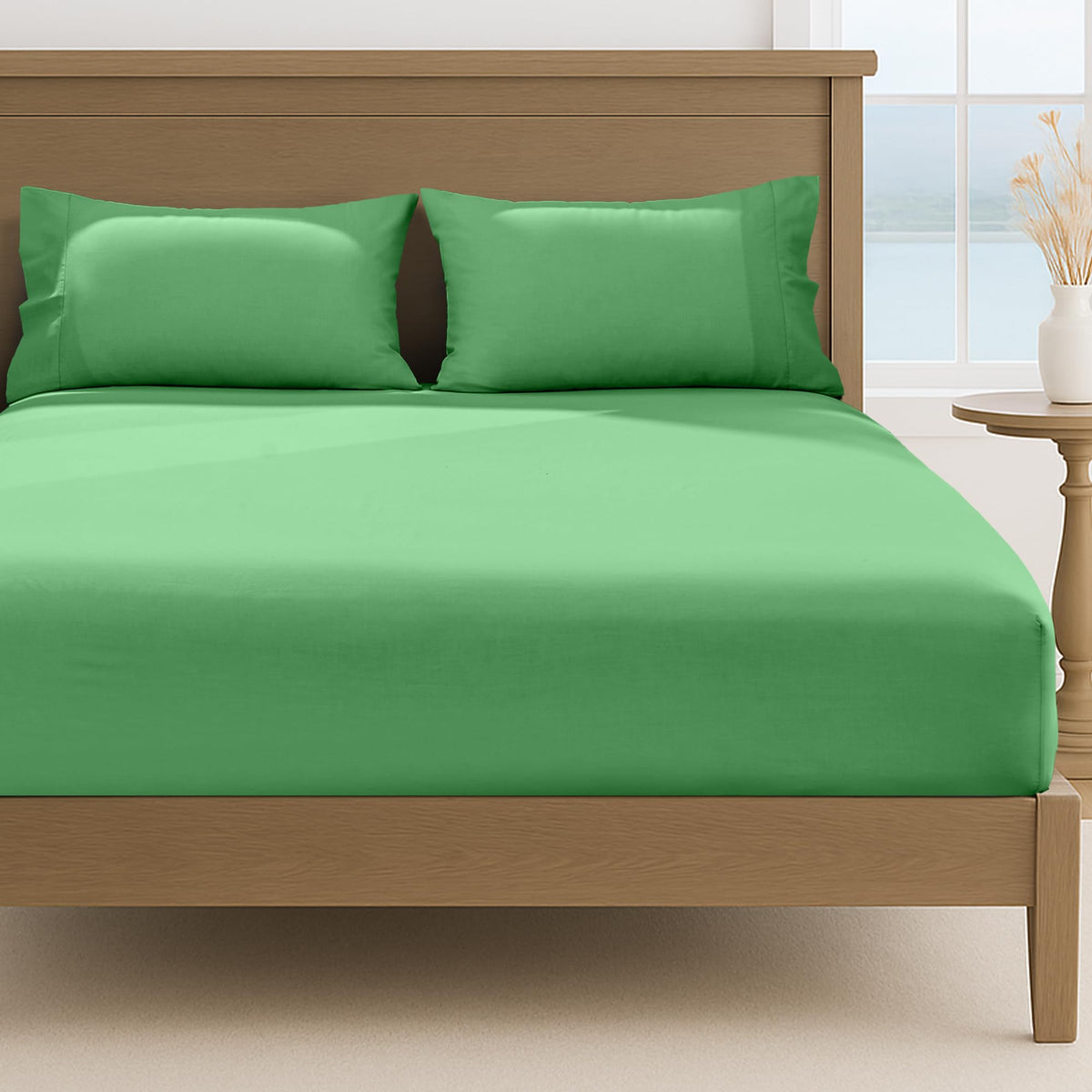 LINENLINK 1800TC Microfibre Fitted Sheet & 2 Pillowcases