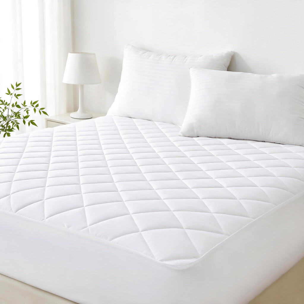 LINENLINK 100% Cotton Quilted Mattress Pad Protector