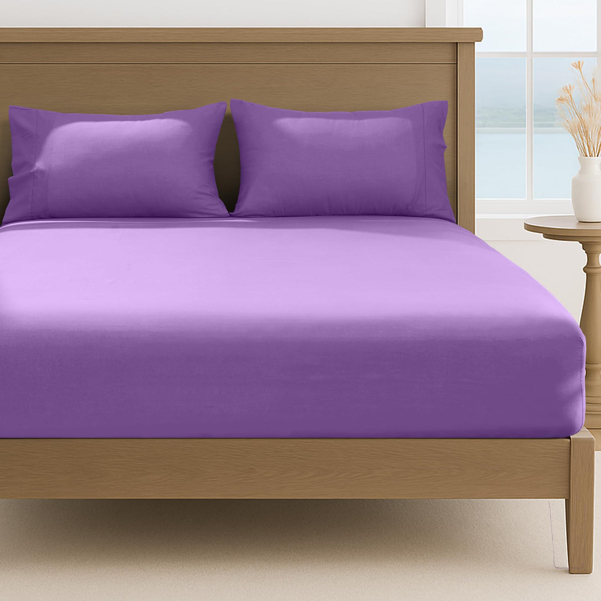 LINENLINK 1800TC Microfibre Fitted Sheet & 2 Pillowcases