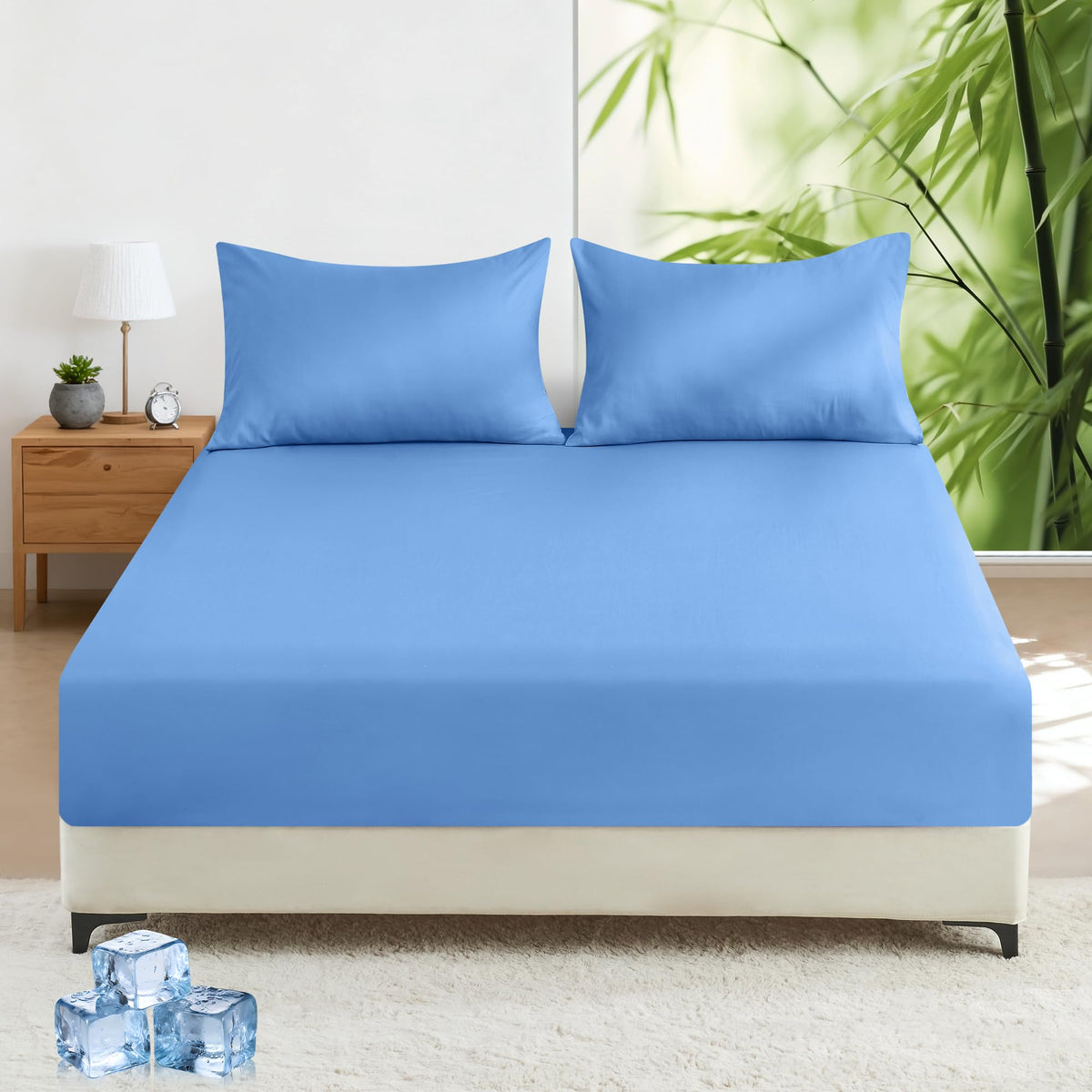 LINENLINK 2000TC Bamboo Fitted Sheet for Hot Sleepers