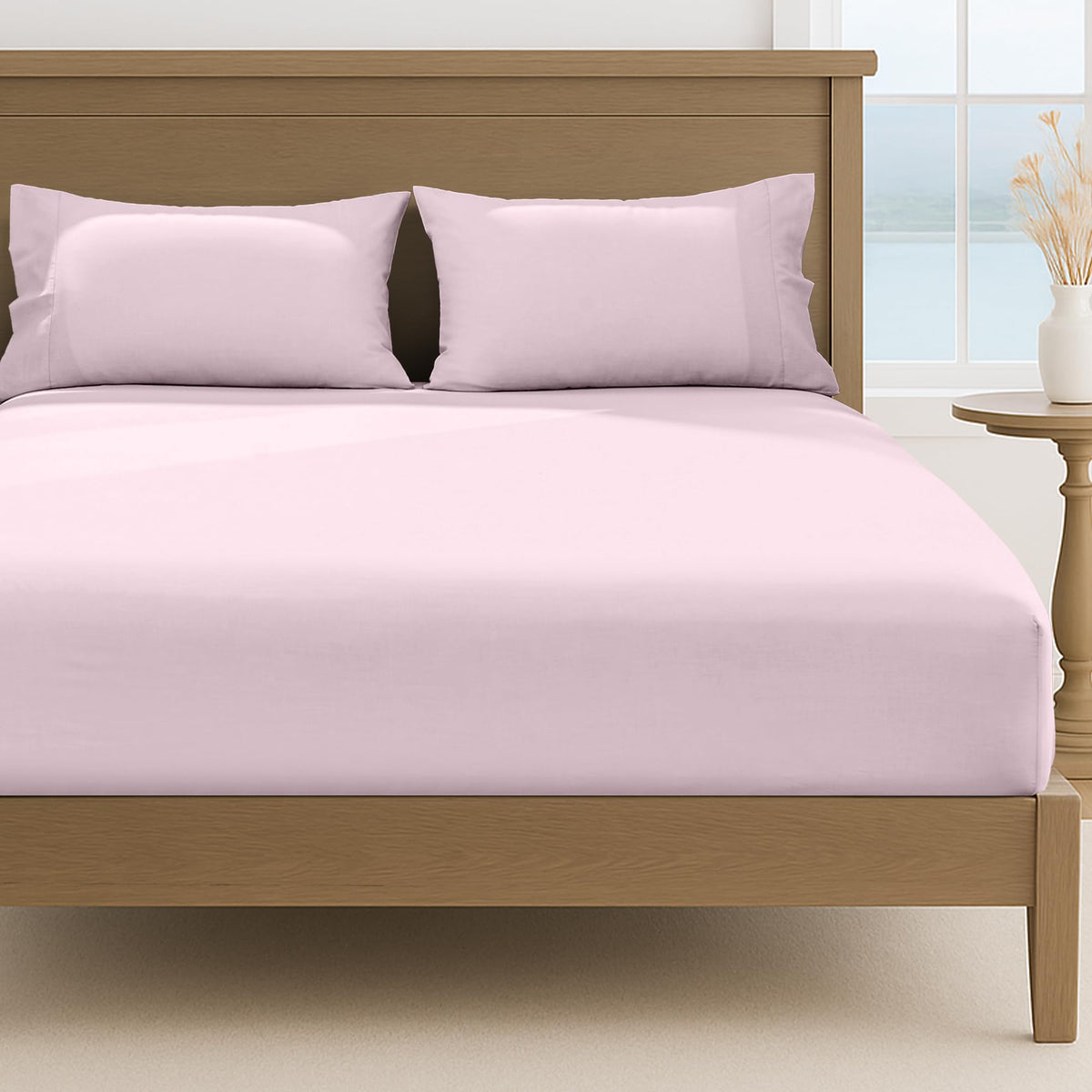 LINENLINK 1800TC Microfibre Fitted Sheet & 2 Pillowcases