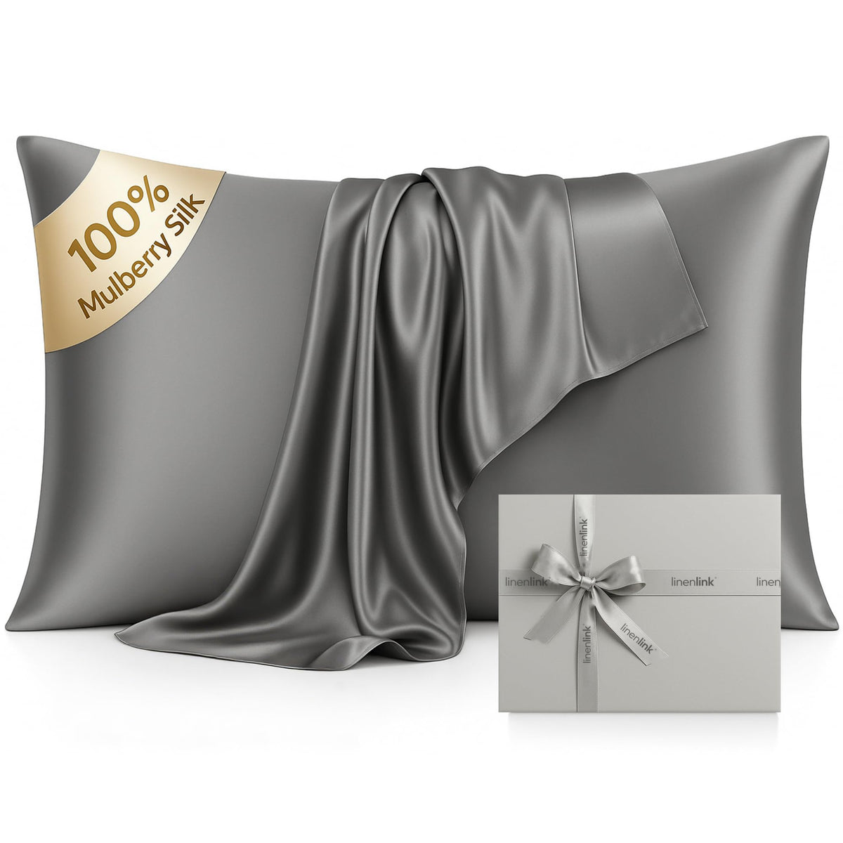 LINENLINK 100% Mulberry Silk Pillowcase, 1 Pack