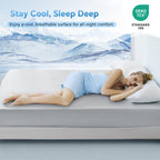 LINENLINK Cooling Fitted Sheet 1 Piece – Arc-Chill Tech Q-Max>0.5, Cool-to-Touch & Silky Smooth Fabric, 40cm Deep Pocket for Hot Sleepers & Night Sweats