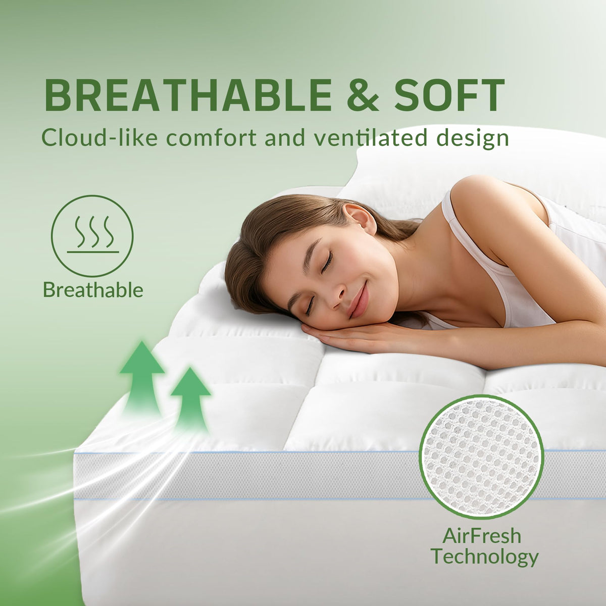 LINENLINK Bamboo Mattress Topper 10cm Luxury Hotel Style Comfort