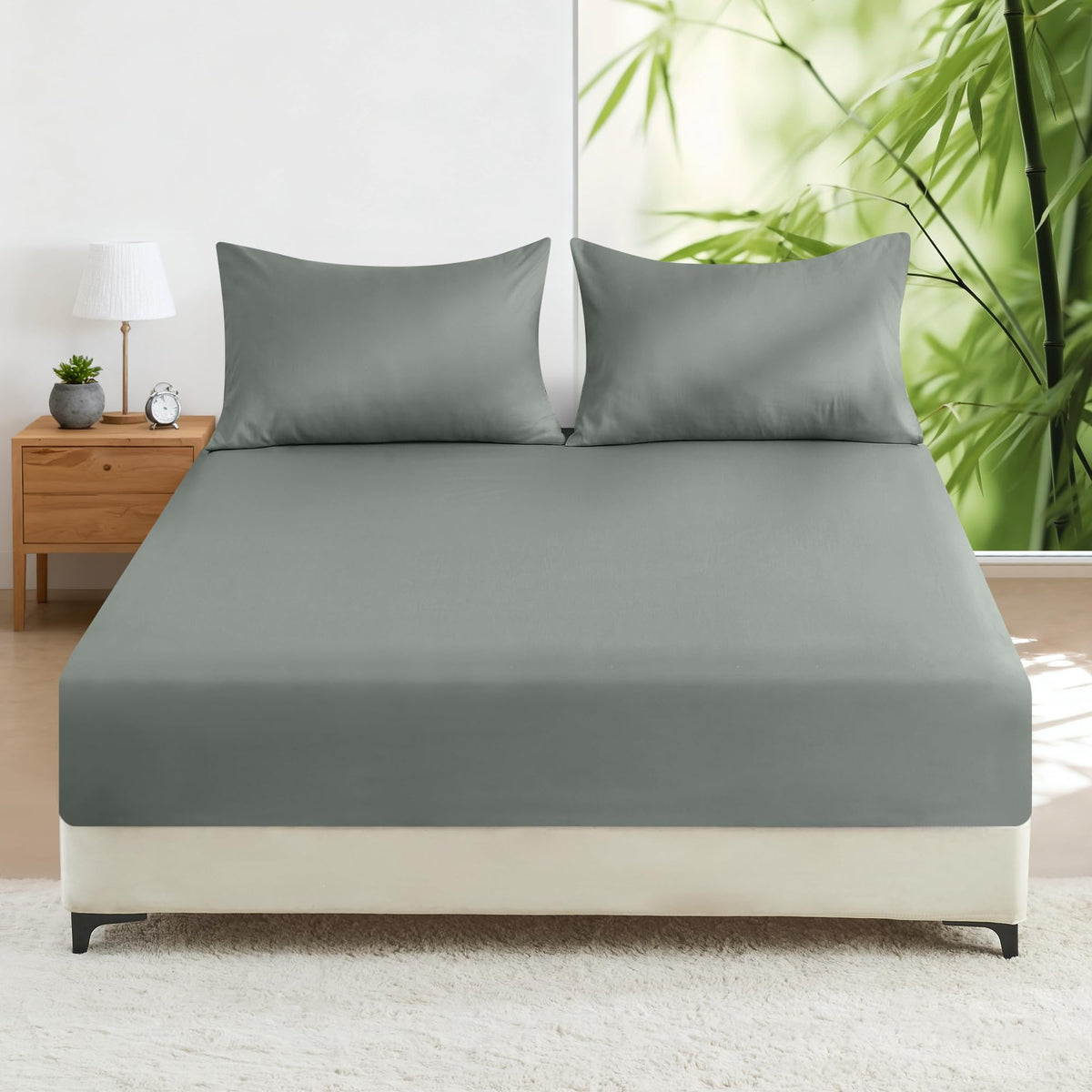 LINENLINK 2000TC Bamboo Fitted Sheet for Hot Sleepers