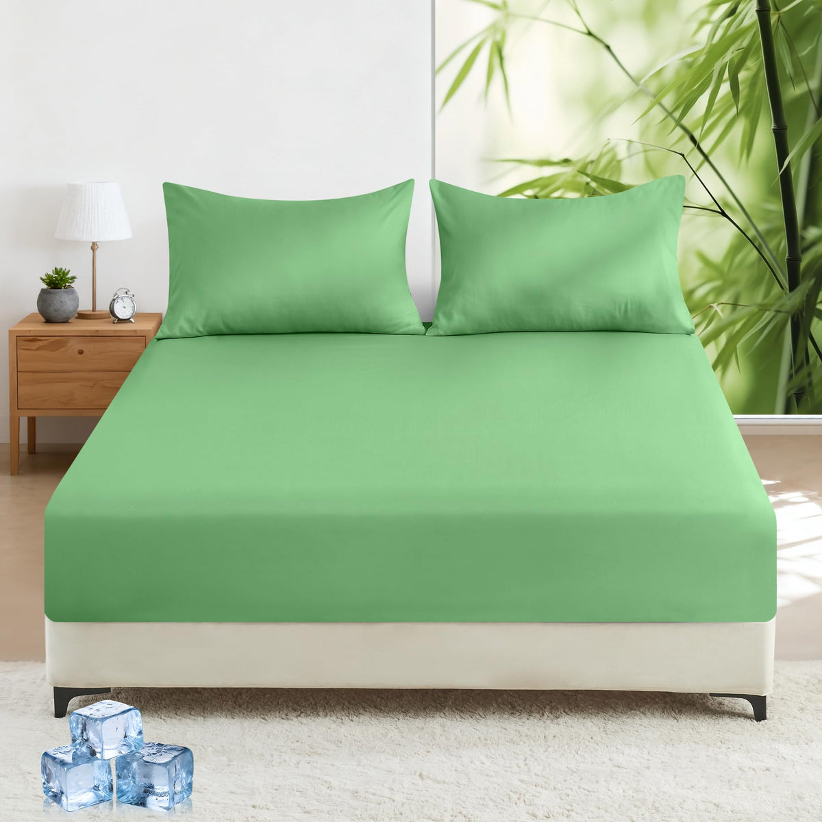 LINENLINK 2000TC Bamboo Fitted Sheet for Hot Sleepers