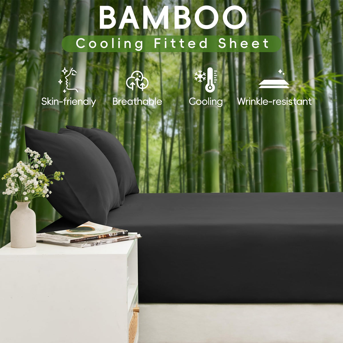 LINENLINK 2000TC Bamboo Fitted Sheet for Hot Sleepers