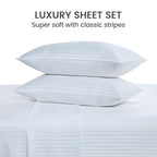 LINENLINK Hotel-Quality Stripe Bed Sheet Set