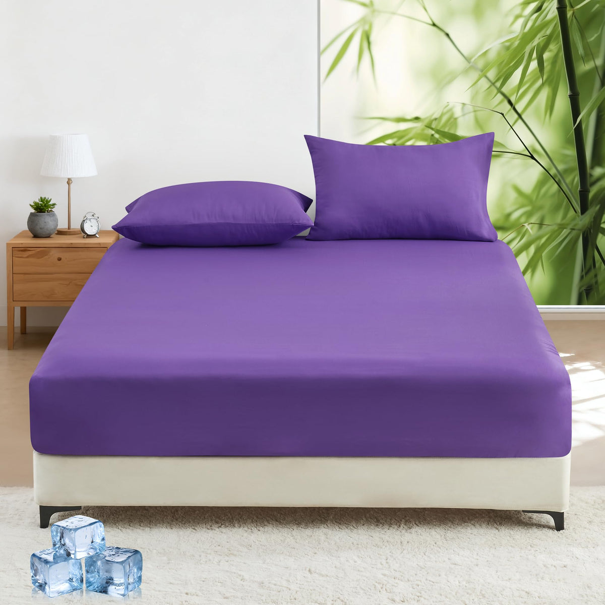 LINENLINK 2000TC Bamboo Fitted Sheet for Hot Sleepers