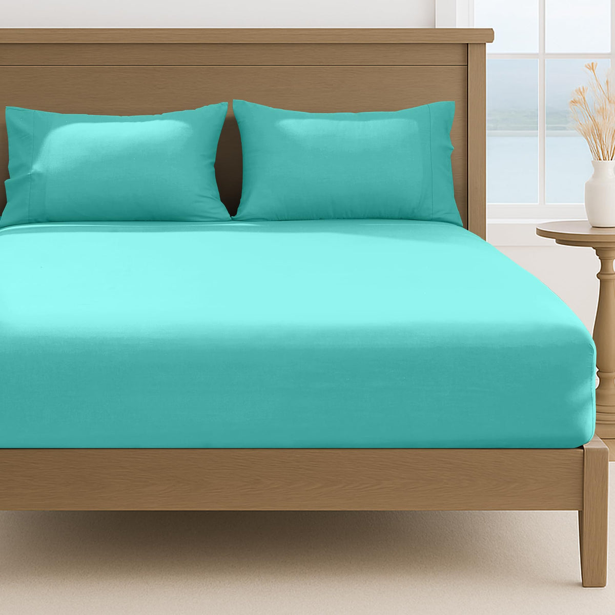 LINENLINK 1800TC Microfibre Fitted Sheet & 2 Pillowcases