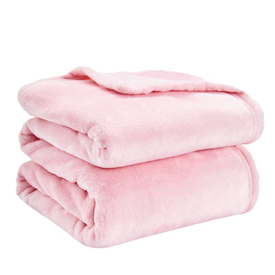 LINENLINK 300GSM Fleece Blanket, Super Soft and Warm Flannel for Bed, Sofa, Couch, Travel or Gift