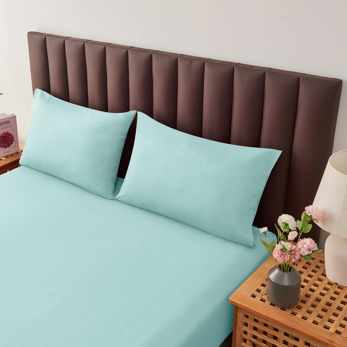 LINENLINK Luxury Cotton Blend Pillowcases (Set of 2), Envelope Closure Soft and Breathable Pillowcases Set