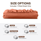 LINENLINK Fitted Sheet – 100% Vintage Washed Cotton - Naturally Soft & Breathable, 40cm Deep Pocket