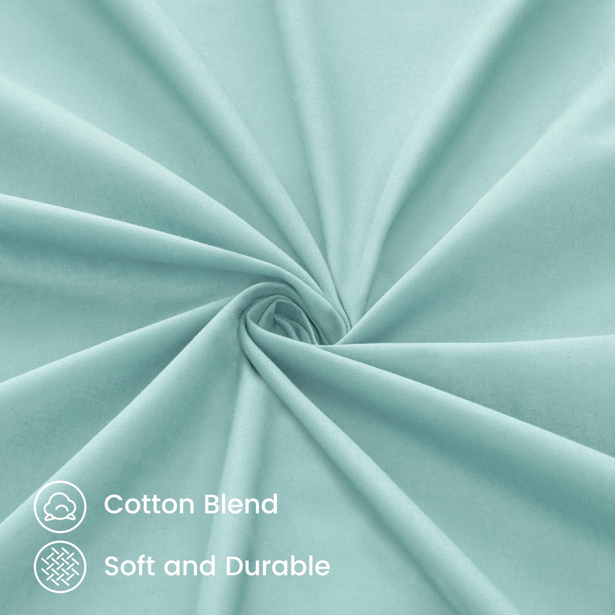 LINENLINK 3 Piece Cotton Blend Fitted Sheet Set - 1 Piece Soft & Breathable Fitted Sheet with 40cm Deep Pocket & 2 Pillowcases - Flat Sheet Not Included