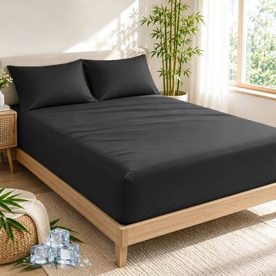 LINENLINK Bamboo Blend Fitted Sheet & 2 Pillowcases